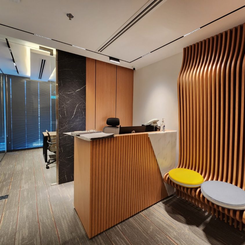 Workspace Offering Views Of The Burj Khalifa