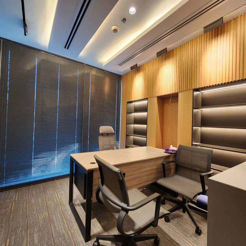 Workspace Offering Views Of The Burj Khalifa