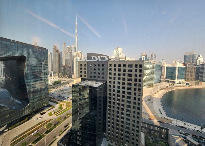 Workspace Offering Views Of The Burj Khalifa