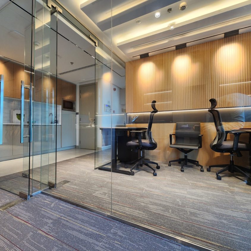 Workspace Offering Views Of The Burj Khalifa